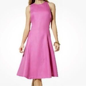 Lauren Ralph Lauren Pink Linen Midi Dress Sleeveless size 4